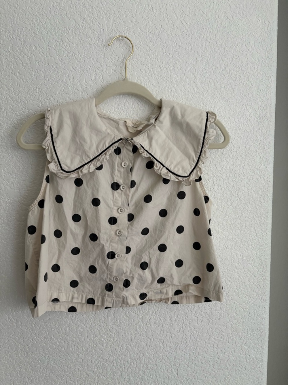 Peter Pan Collar Polkadot Top